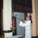 Lighting the Sanctuary Candle