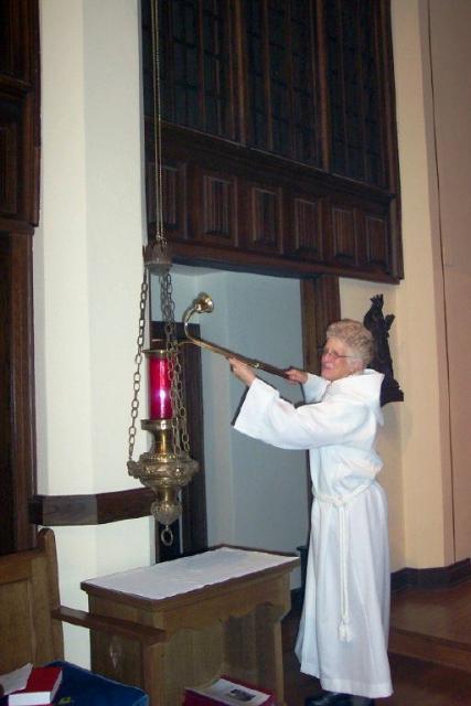 Lighting the Sanctuary Candle