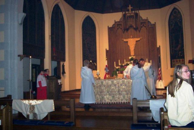 Altar Candles are lit