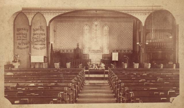 Interior of the old Trinity Episcopal Church before remodeling