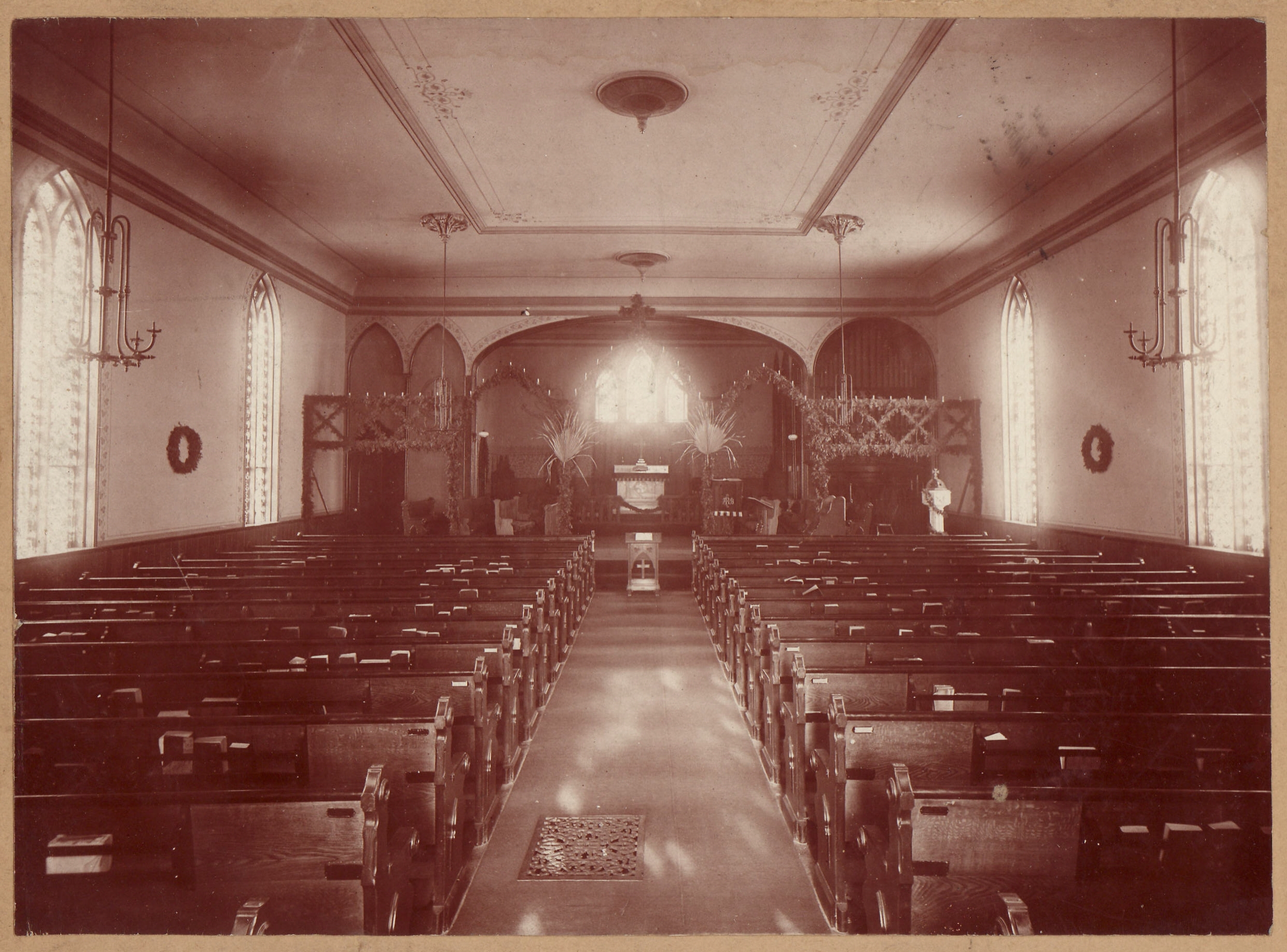 Interior of the old Trinity Episcopal Church after remodeling