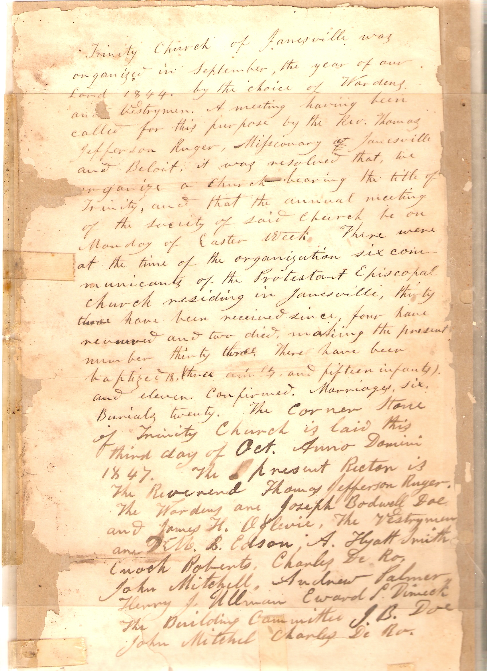 Trinity Cornerstone Document