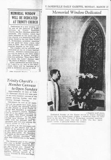 Richardson Window Dedication March 25, 1946